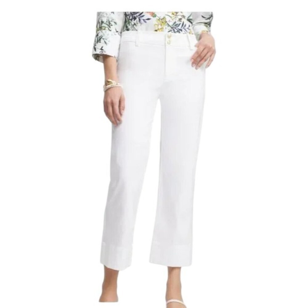 Chico's Wide Leg Cropped Pants, Chico's Size 0.5, (US 6) Alabaster NWT